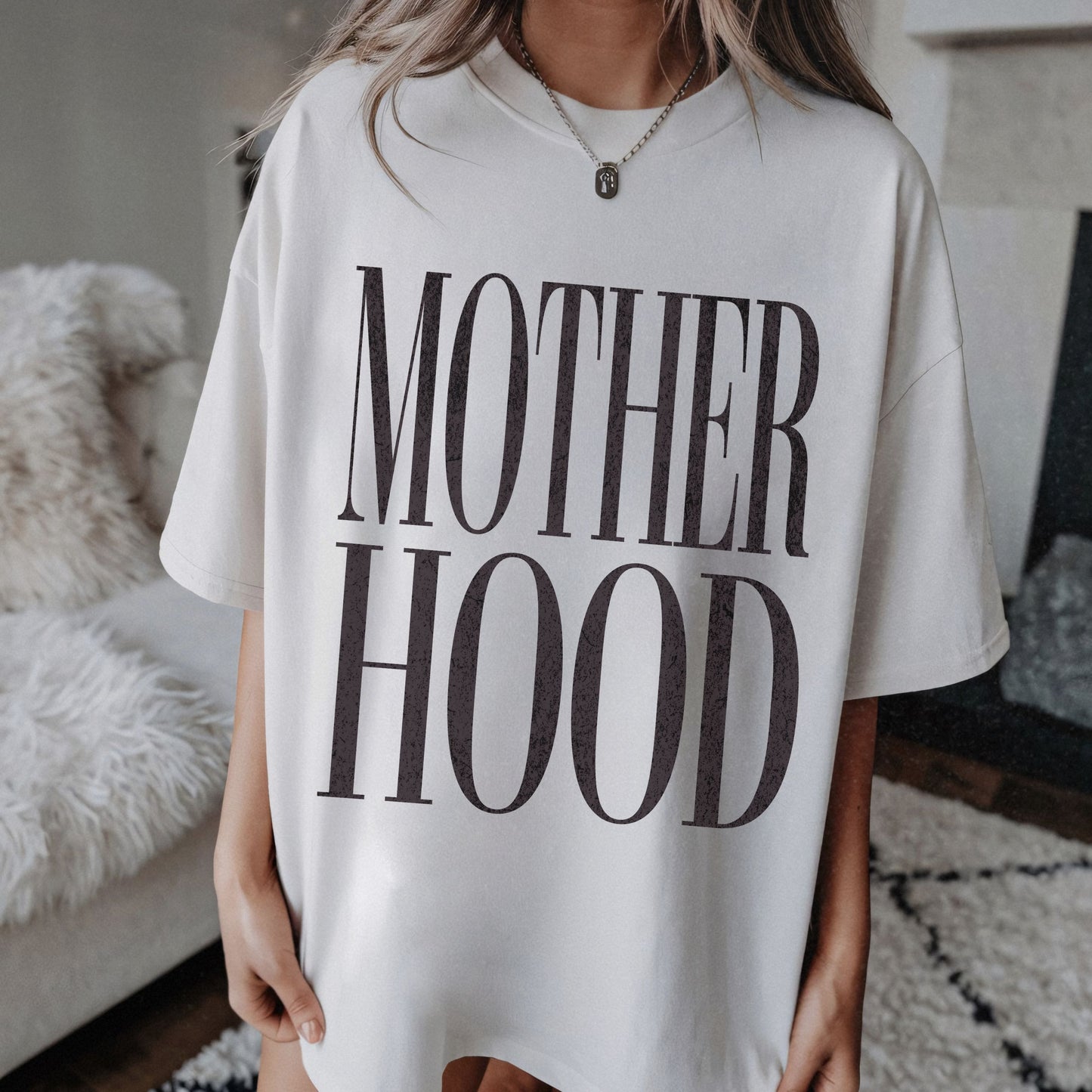 Minimalist Mom Tee with bold graphic design and relaxed fit. Modern Mom T-Shirt perfect for everyday wear. Chic Oversized Tee for stylish moms. Statement Mom Tee with comfy feel, great for mom life outfits, casual looks, and motherhood style.