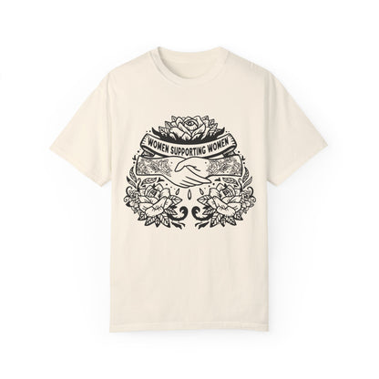 Empowering women shirt with bold floral design and a meaningful message. Retro graphic tee featuring feminist and inspirational elements. Perfect for a vintage-inspired look or boho vibes.