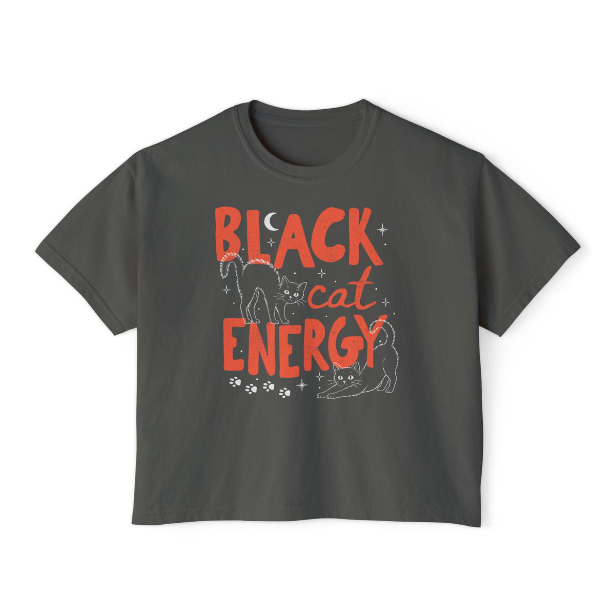 Black Cat Energy Boxy Tee