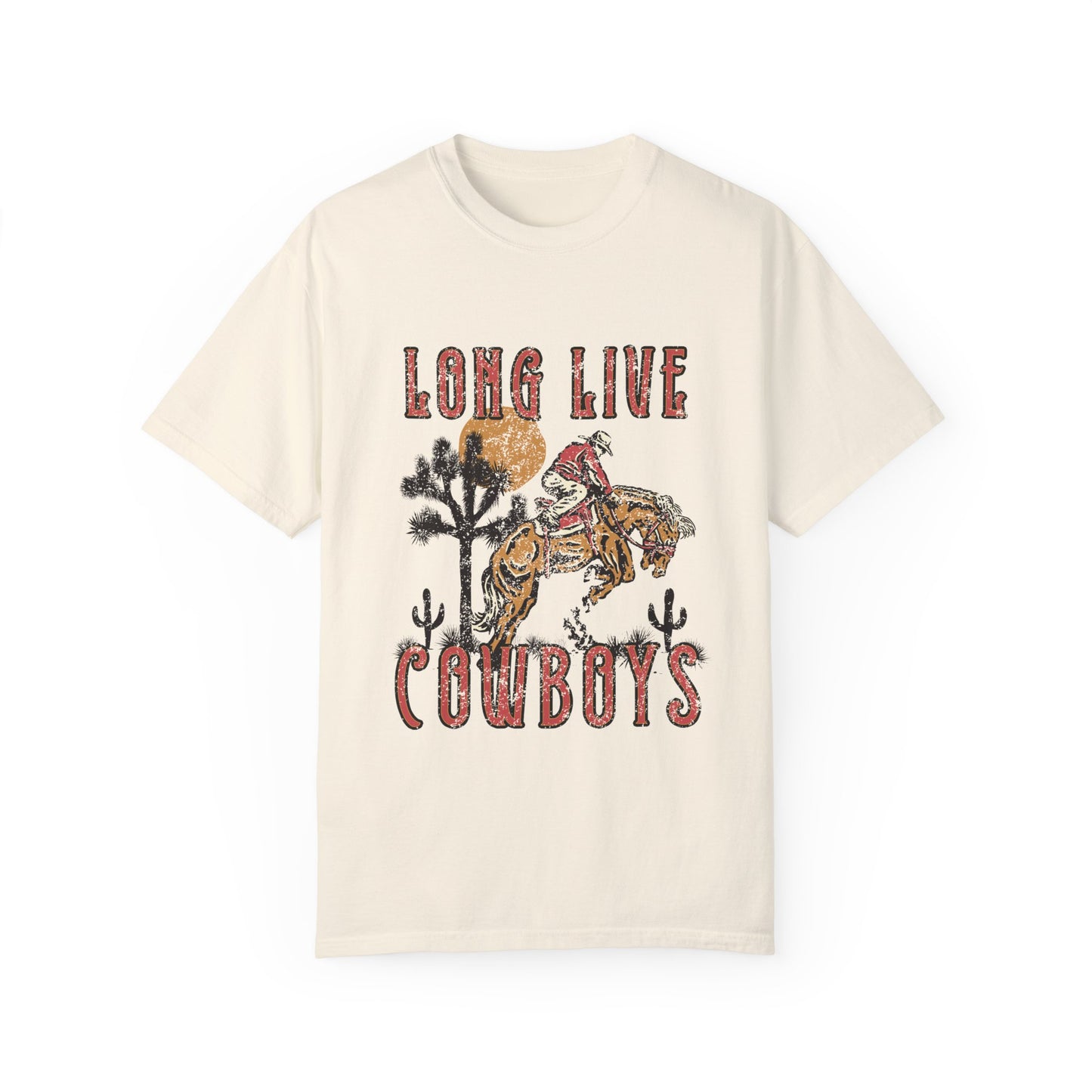 Oversized cowboy tee featuring a bold distressed design with western and rodeo elements. Vintage ranch tee perfect for fans of southwestern and rustic style. Nostalgic western graphic ideal for casual outfits and everyday comfort.