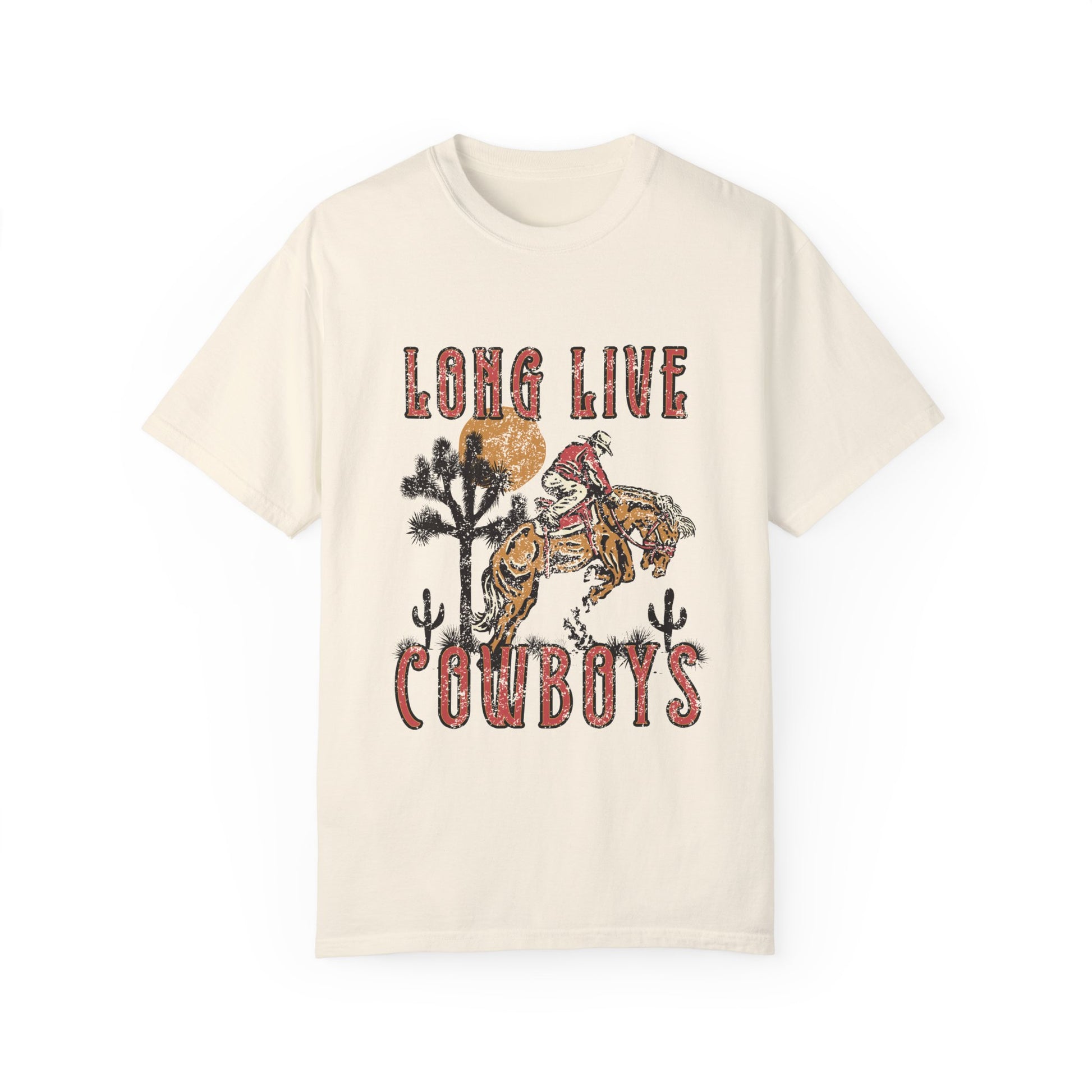 Oversized cowboy tee featuring a bold distressed design with western and rodeo elements. Vintage ranch tee perfect for fans of southwestern and rustic style. Nostalgic western graphic ideal for casual outfits and everyday comfort.