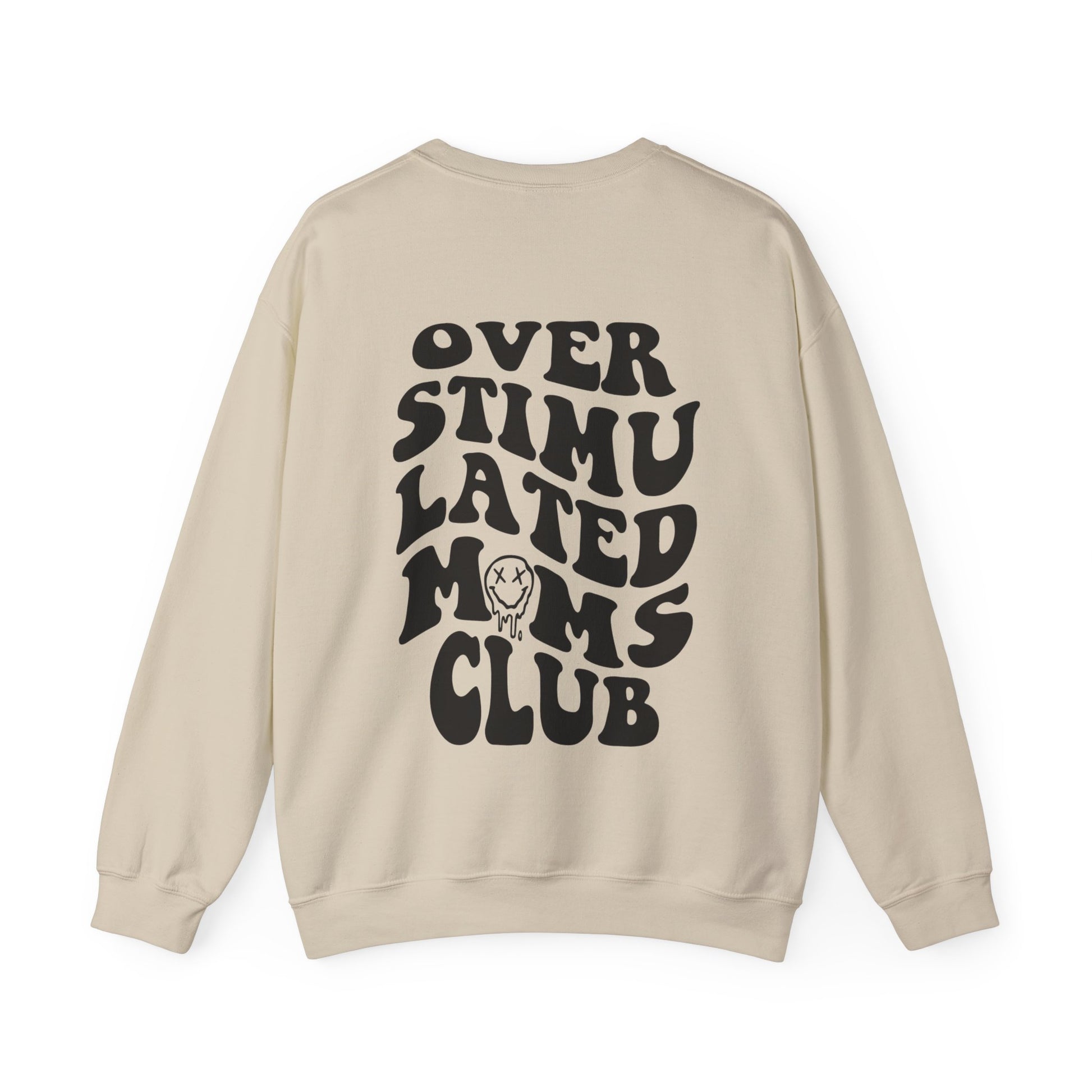 Oversized mom sweatshirt featuring a trendy graphic design for relatable and funny moms. Perfect for busy mom life, this comfy mom pullover is ideal for the exhausted moms club who love vintage and stylish crewnecks.