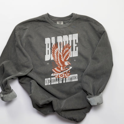 Cool mom crewneck with bold eagle graphic and vintage style. Edgy mom sweatshirt perfect for Mother’s Day or everyday wear. Strong mama crewneck with wild retro vibe for confident moms who love graphic pullovers and stylish oversized sweatshirts.