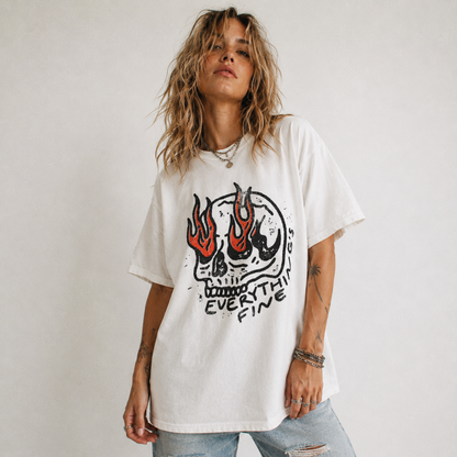 Everything's Fine Skull Tee