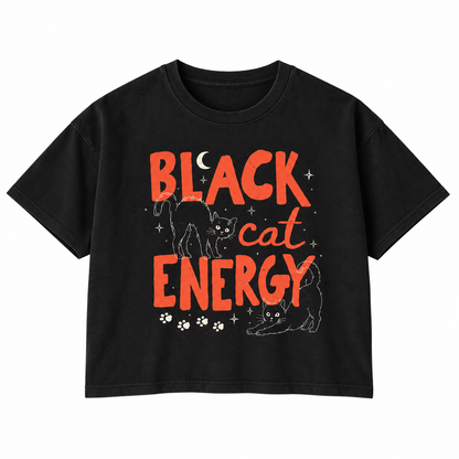 Black Cat Energy Boxy Tee