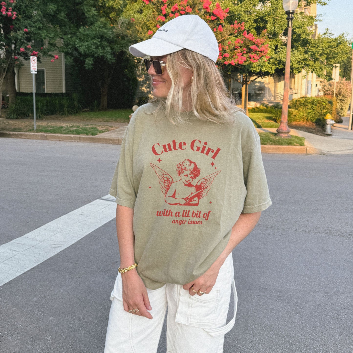 Vintage angel shirt with sassy angel print featuring a cute girl angel graphic. Oversized angel tee with retro vibes. Aesthetic angel shirt for casual looks. Funny retro angel tee with whimsical design. Unique angel tee for bold, stylish outfits.
