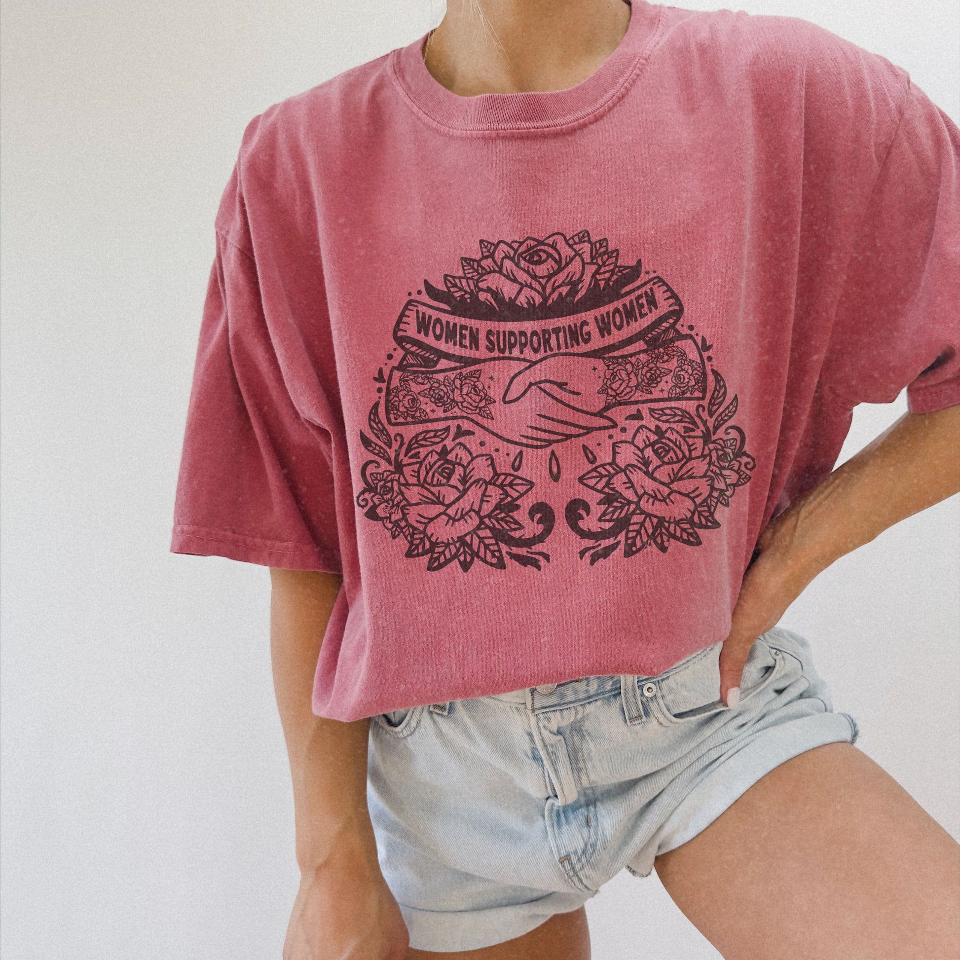 Empowering women shirt with bold floral design and a meaningful message. Retro graphic tee featuring feminist and inspirational elements. Perfect for a vintage-inspired look or boho vibes.